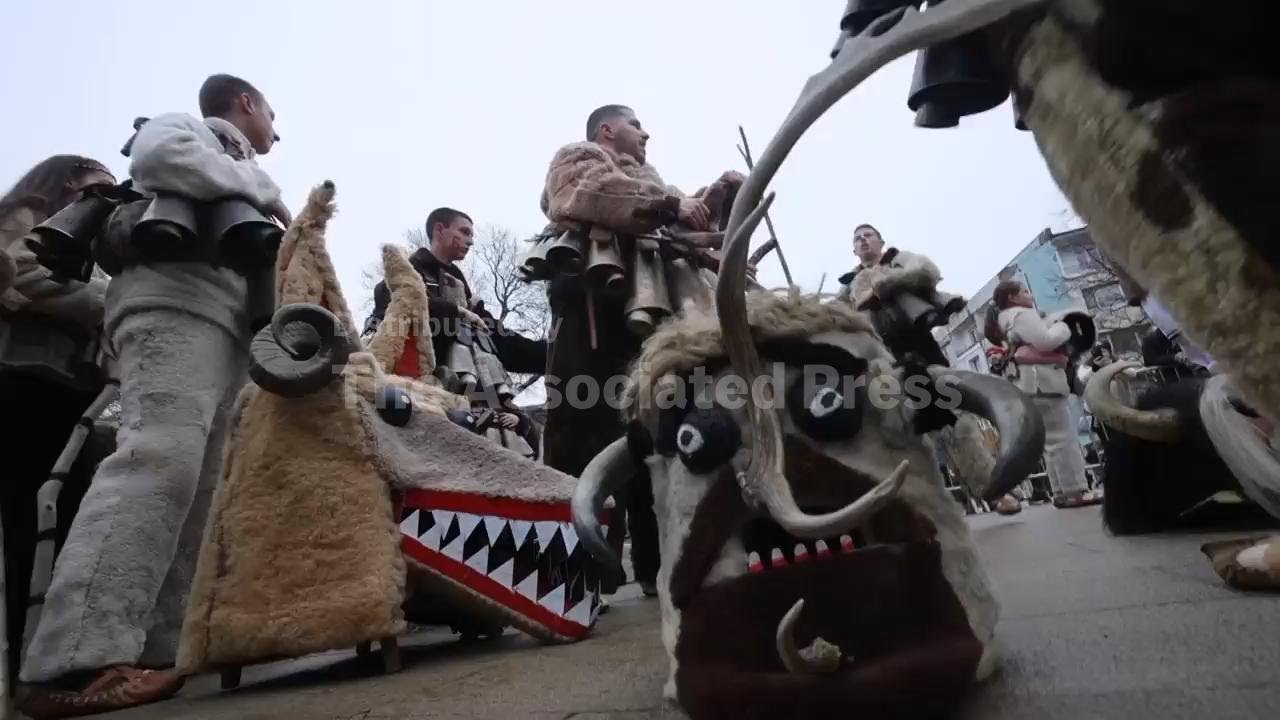 Carnival season kicks off with colorful costumes and masked performers in Bulgaria