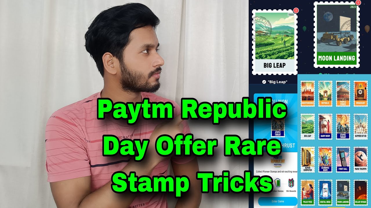 Paytm Republic Day Offer Rare Stamp Tricks 🌝🌝 | Paytm Card Trick #paytmoffer #cashbackoffertoday