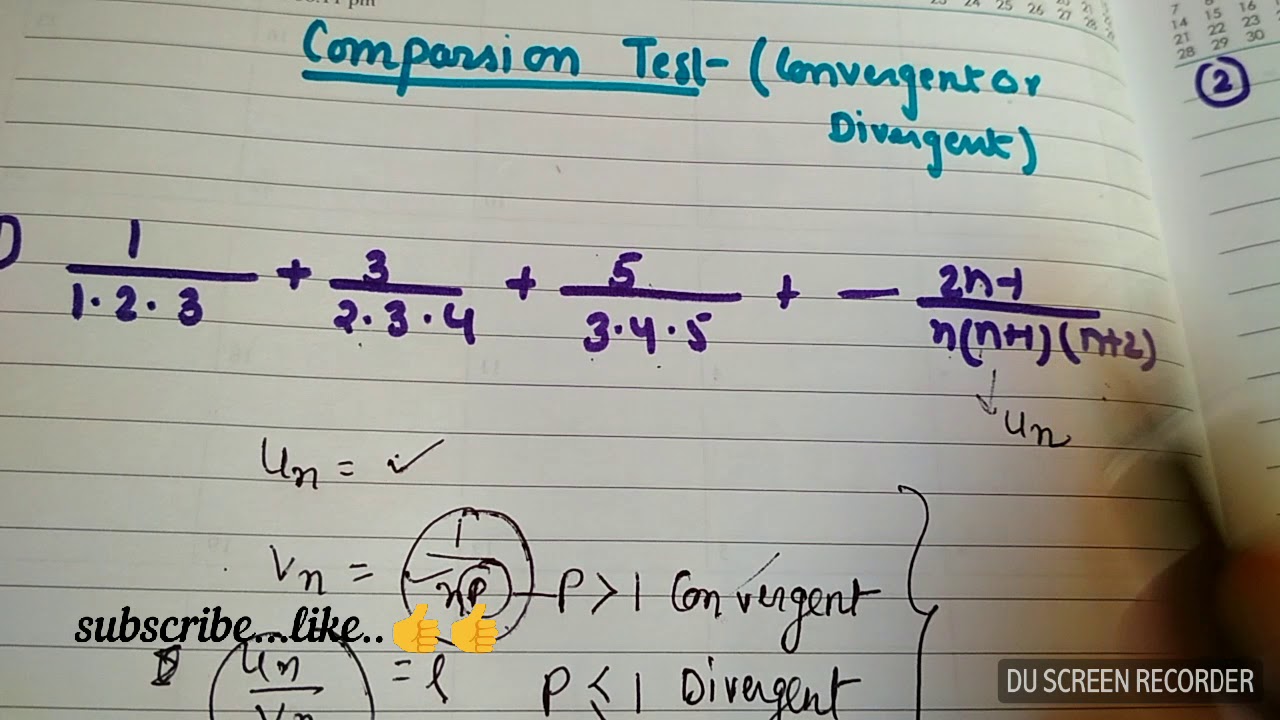 Comparison test: convergent/ divergent.. comparison test..method 1..tgt|| pgt || dsssb || kvs maths