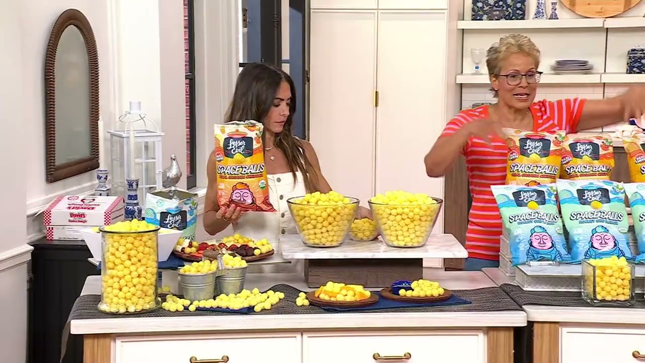 Lesser Evil (6) Bags Space Balls Organic Corn Puffs on QVC
