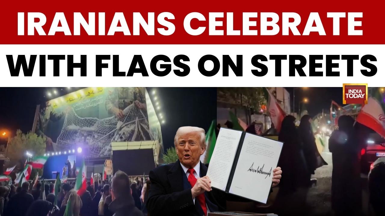 Iran Peace Deal: Tehran Celebrates as Ceasefire Announced | Women Wave Flags  After US Deadline