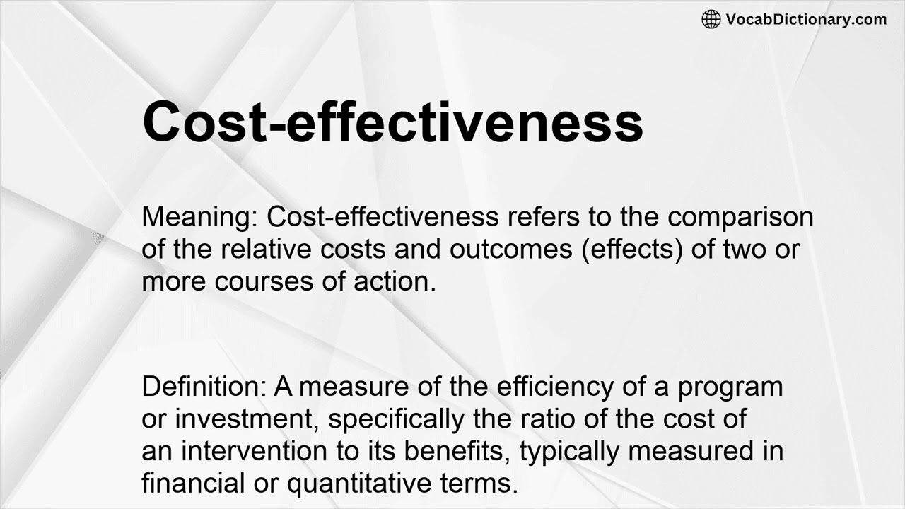 Cost-effectiveness Meaning