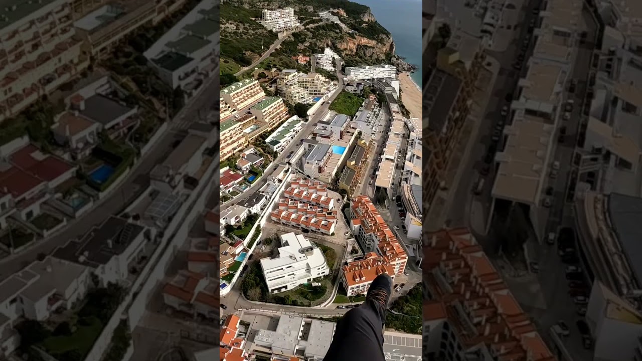 Paragliding above Sesimbra, Portugal