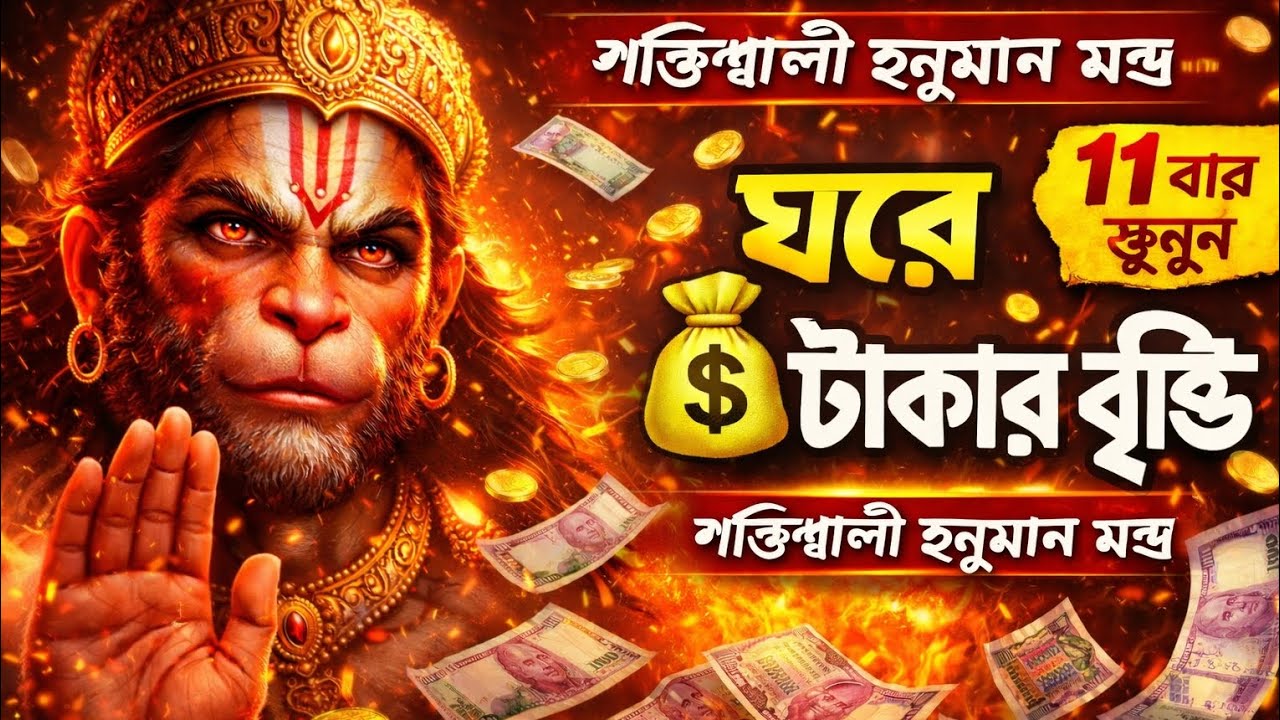💰 ঘরে টাকার বৃষ্টি|হনুমান শক্তিশালী মন্ত্র⚡ 11 বার শুনুন|#@Positivewithbidisha #hanumanmantra 