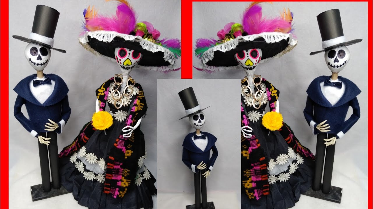 Catrín hecho con reciclaje !!!! manualidades para tu ofrenda muy fácil de hacer