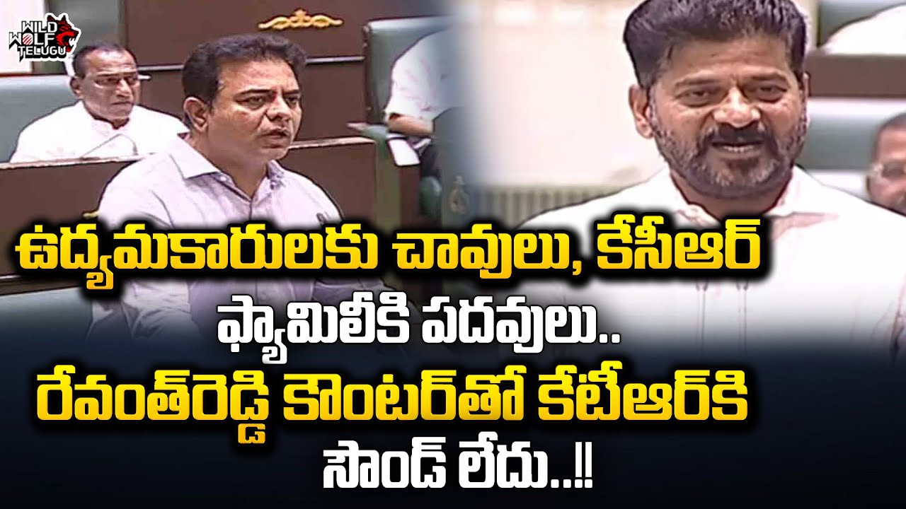 KTR Silent For CM Revanth Reddy Counters | KCR | Telangana Legislative Assembly | Wild Wolf Telugu