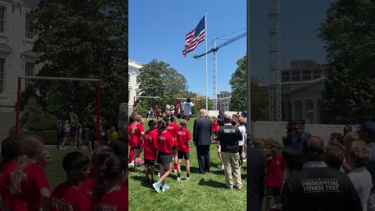 President Trump brings back the Presidential Fitness Test on the South Lawn of the White House