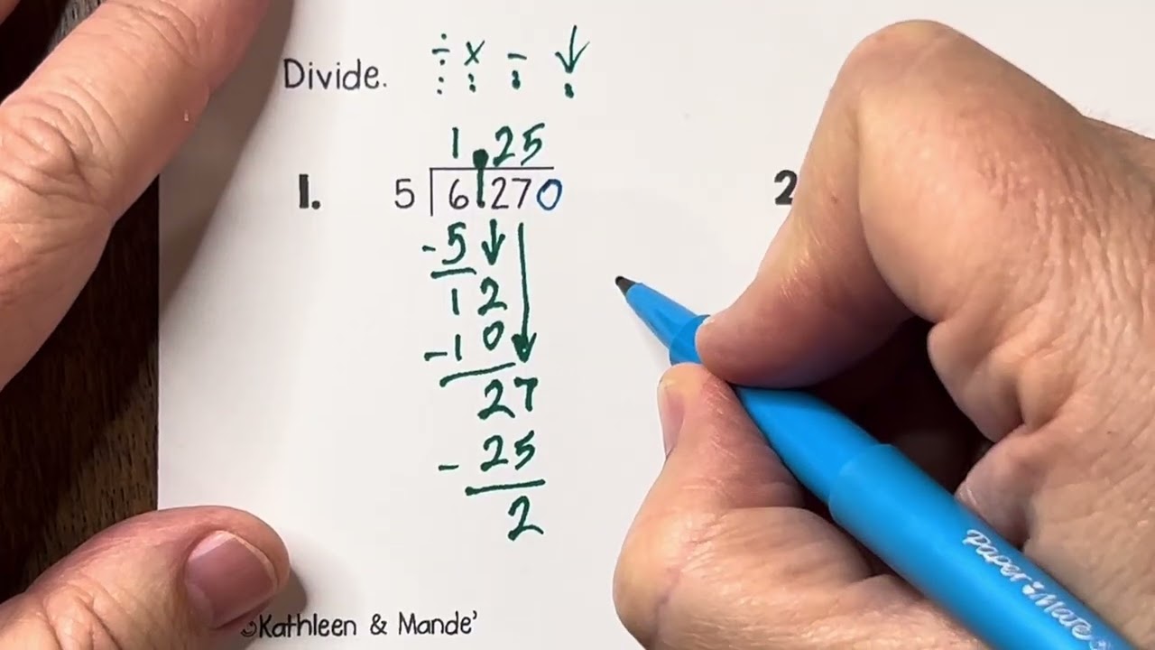 Divide Decimals by Whole Number   remainders
