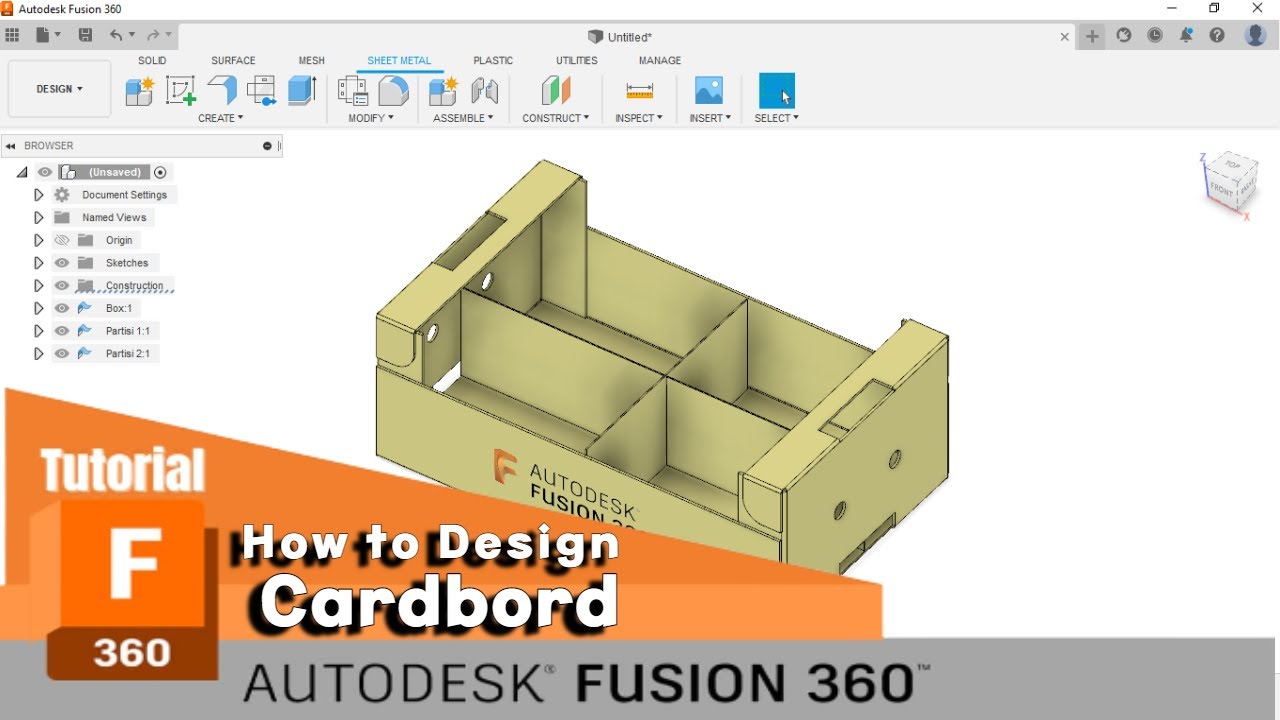 Fusion 360 - Tutorial - How to Design Cardboard using Sheet Metal