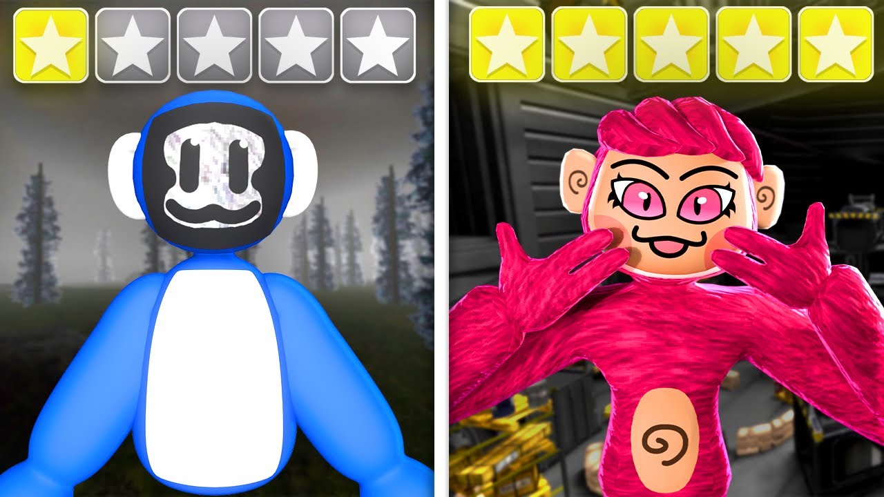 1 Star VS 5 Star Gorilla Tag Horror Fan Games…