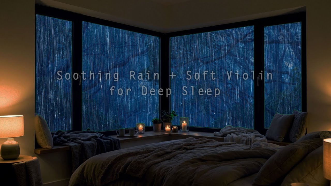 Sleep Deep All Night 🎻🌧️ | Soft Violin & Gentle Rain for Restful Dreams