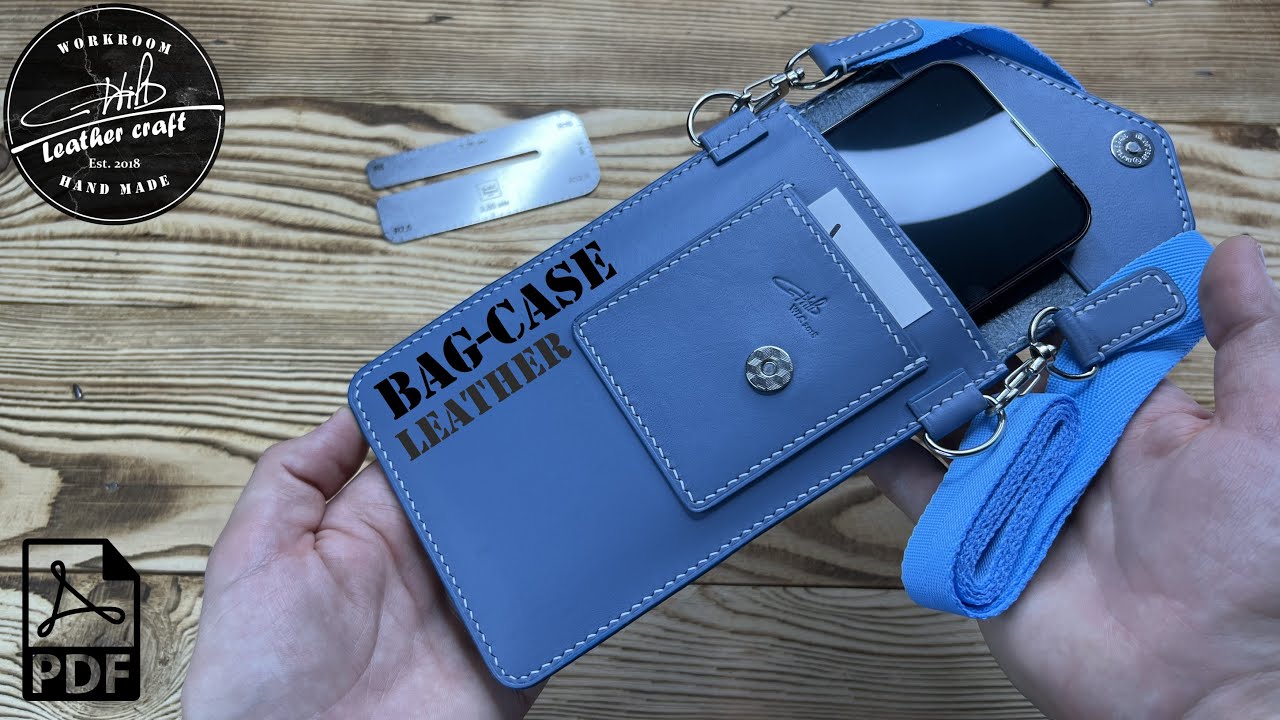 Making a leather Bag-case for smartphone from vegetable tanned leather by #wildleathercraft
