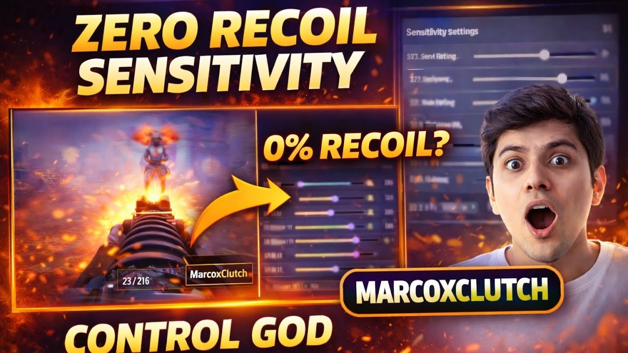 BGMI Zero Recoil Sensitivity 2026 🔥 100% Headshot Settings | MarcoxClutch  #bgmi #MARCOXCLUTCH