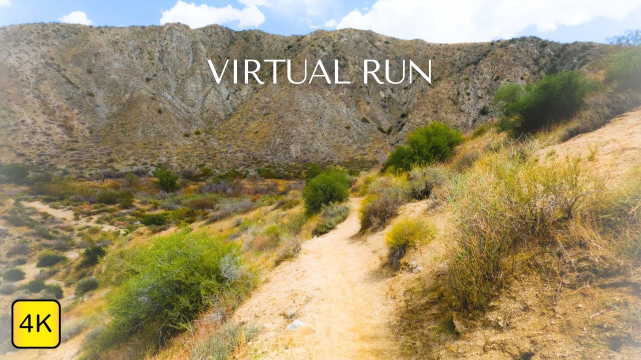 Virtual Treadmill Run 4K | California Desert Canyon Workout | 35 Minute Running Video