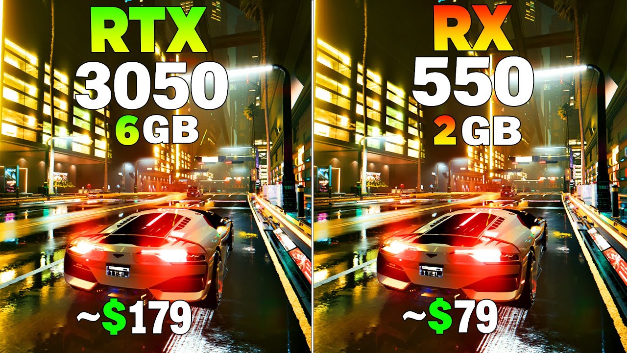 RTX 3050 vs RX 550 - Test in 8 Games