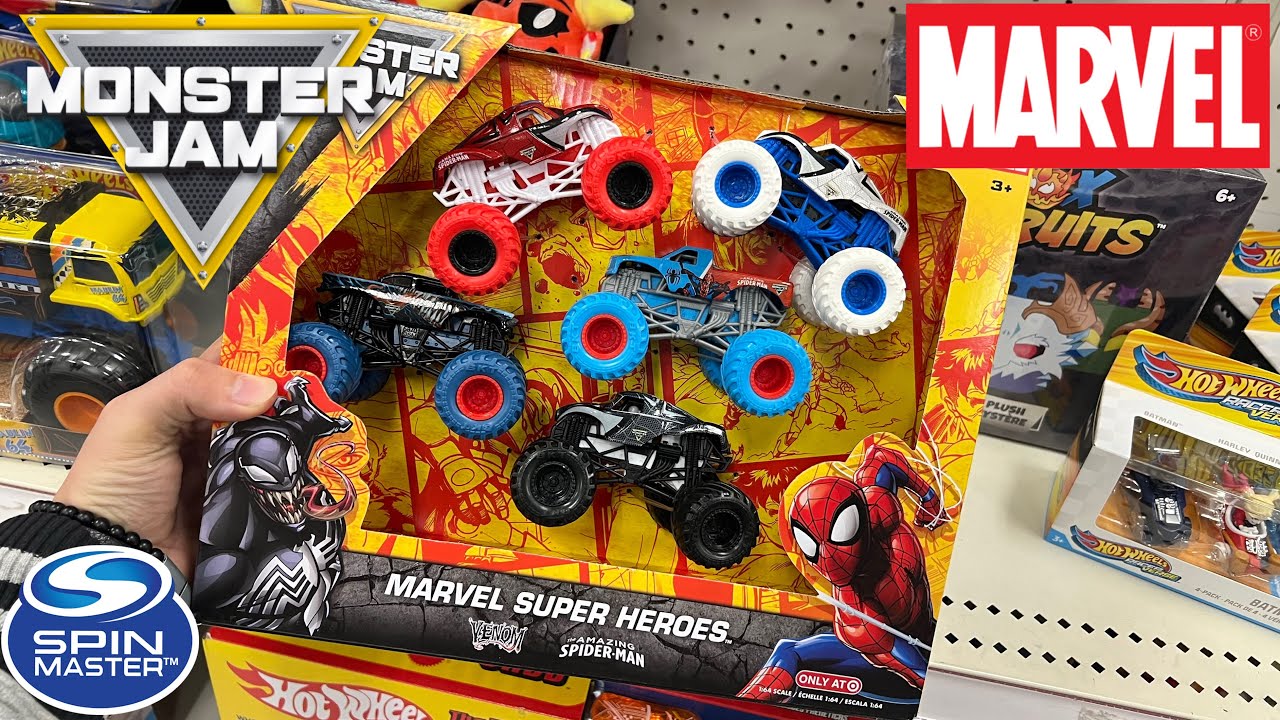 NEW Spin Master Monster Jam MARVEL 2026 5-Pack FOUND At Target! INSTORE MADNESS & Review!
