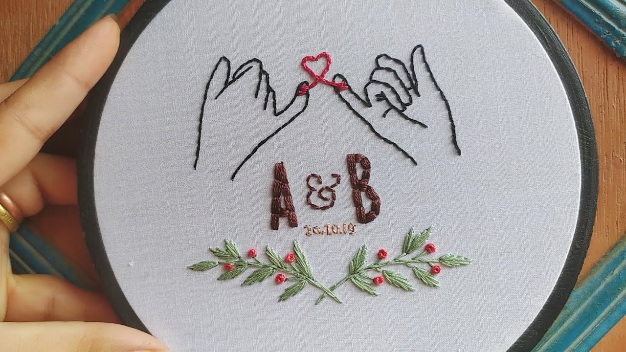 Couple love Embroidery | Embroidery for Beginners - Let's Explore