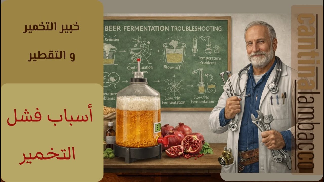أسباب فشل التخمير؟ أخطاء السكر و الخميرة و العكارة… والحلول العلمية خطوة بخطوة