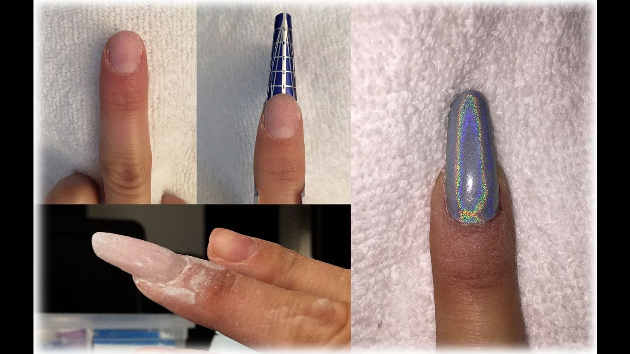 Ricostruzione con cartina con Pinky Builder PassioneUnghie e applicazione polvere arcobaleno