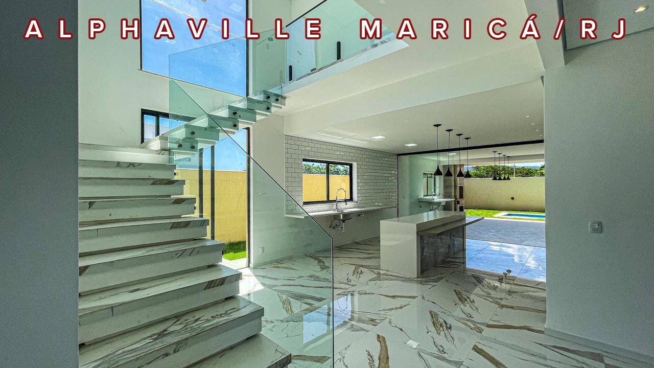 ELEGÂNCIA E LUXO NO COND. ALPHAVILLE MARICÁ/RJ: CASA COM 5 QUARTOS, PISCINA E ACABAMENTO PREMIUM!