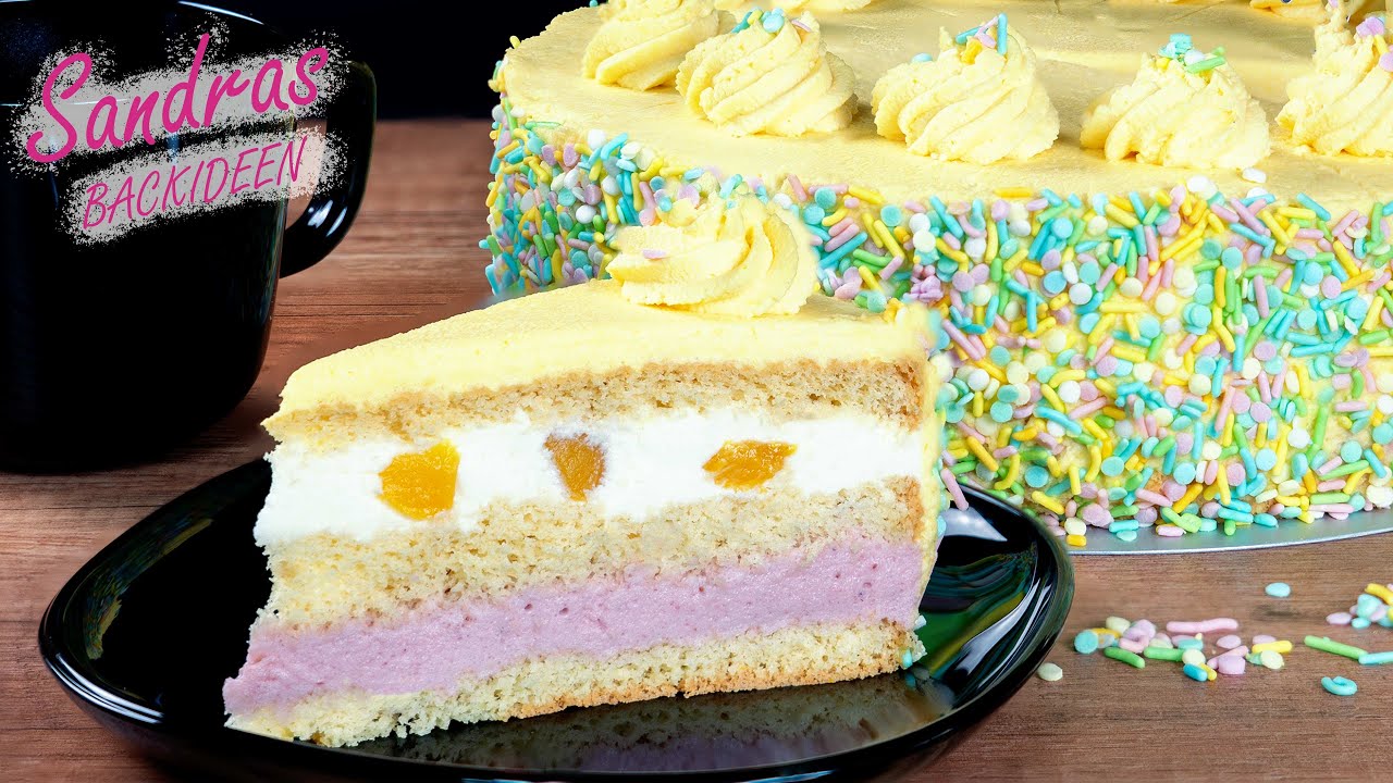 Geburtstagstorte - einfach lecker | Erdbeer-Pfirsich-Torte