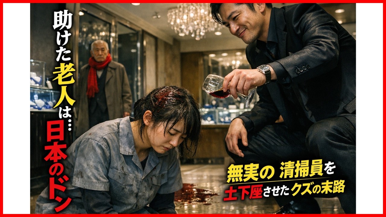 【銀座の衝撃】清掃員にワインを浴びせた傲慢店長→助けたボロ服の老人は「4兆円のドン」だった。無実の罪を着せられた彼女が起こした大逆転劇。