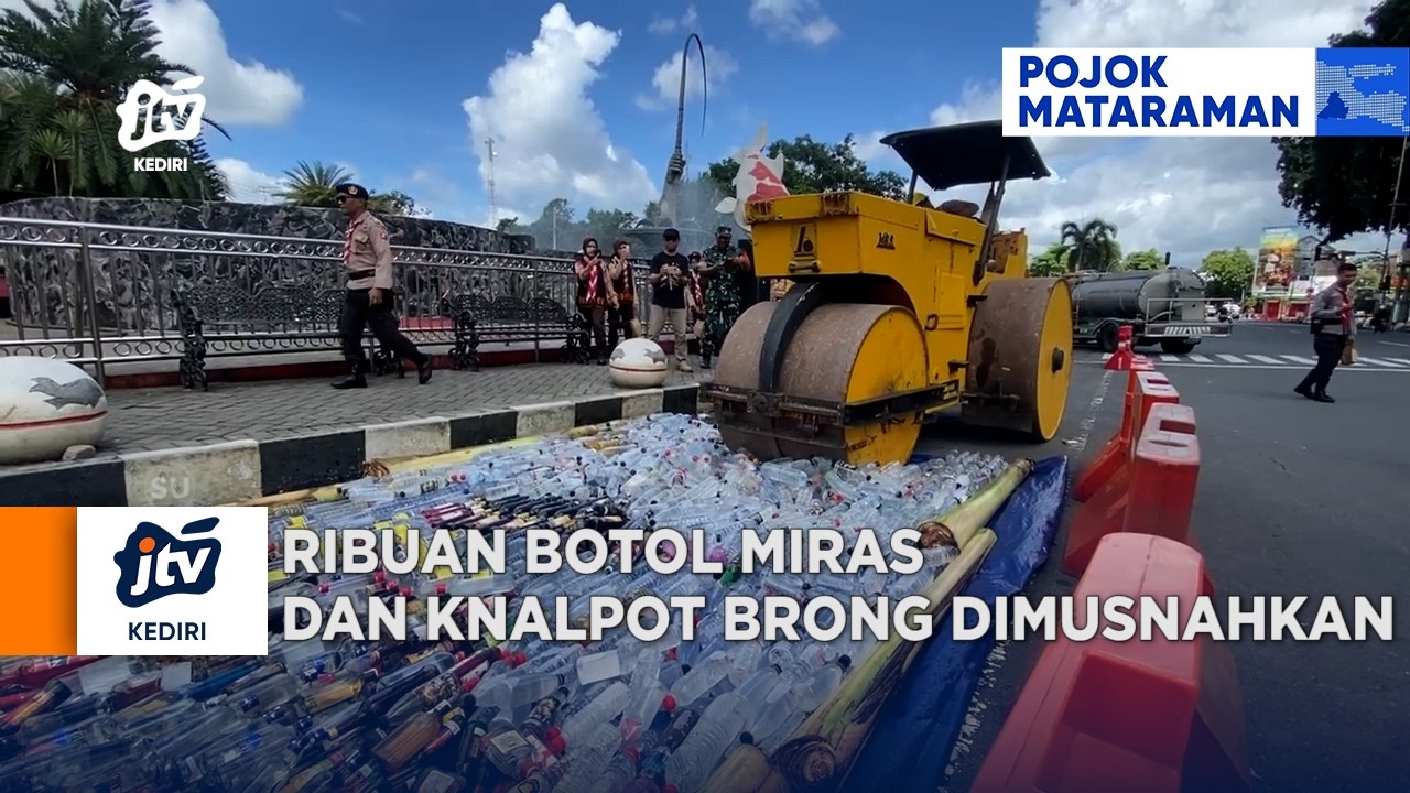BLITAR - Ribuan Botol Miras Dan Knalpot Brong Dimusnahkan
