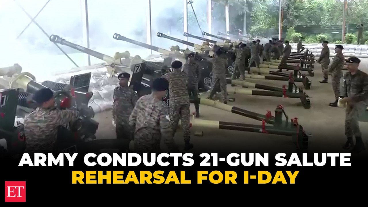 Indian Army conducts intensive 21-gun salute rehearsal near Red Fort ahead of Independence Day