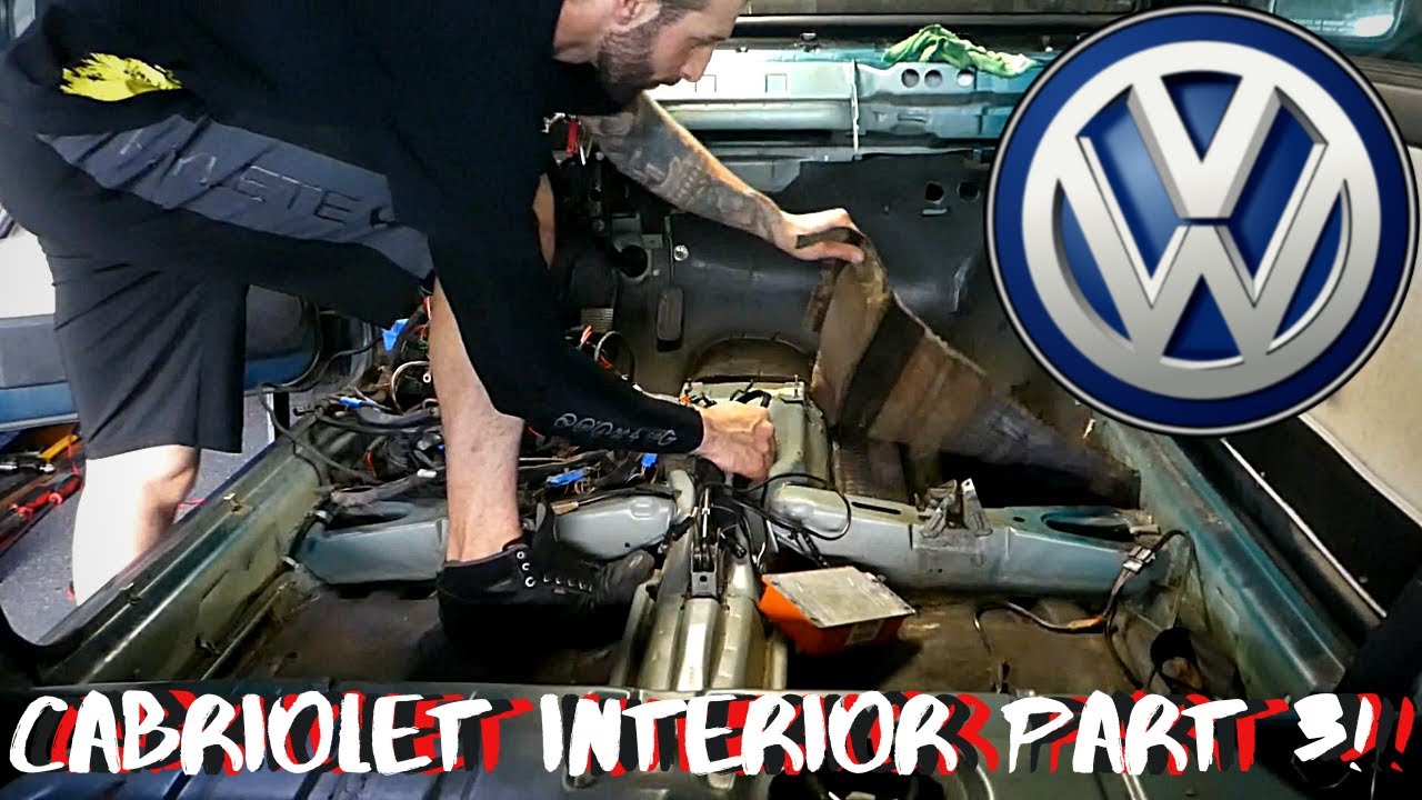 Volkswagen Mk1 Cabriolet Swap Interior Carpet Seats and Seat Belt Removal