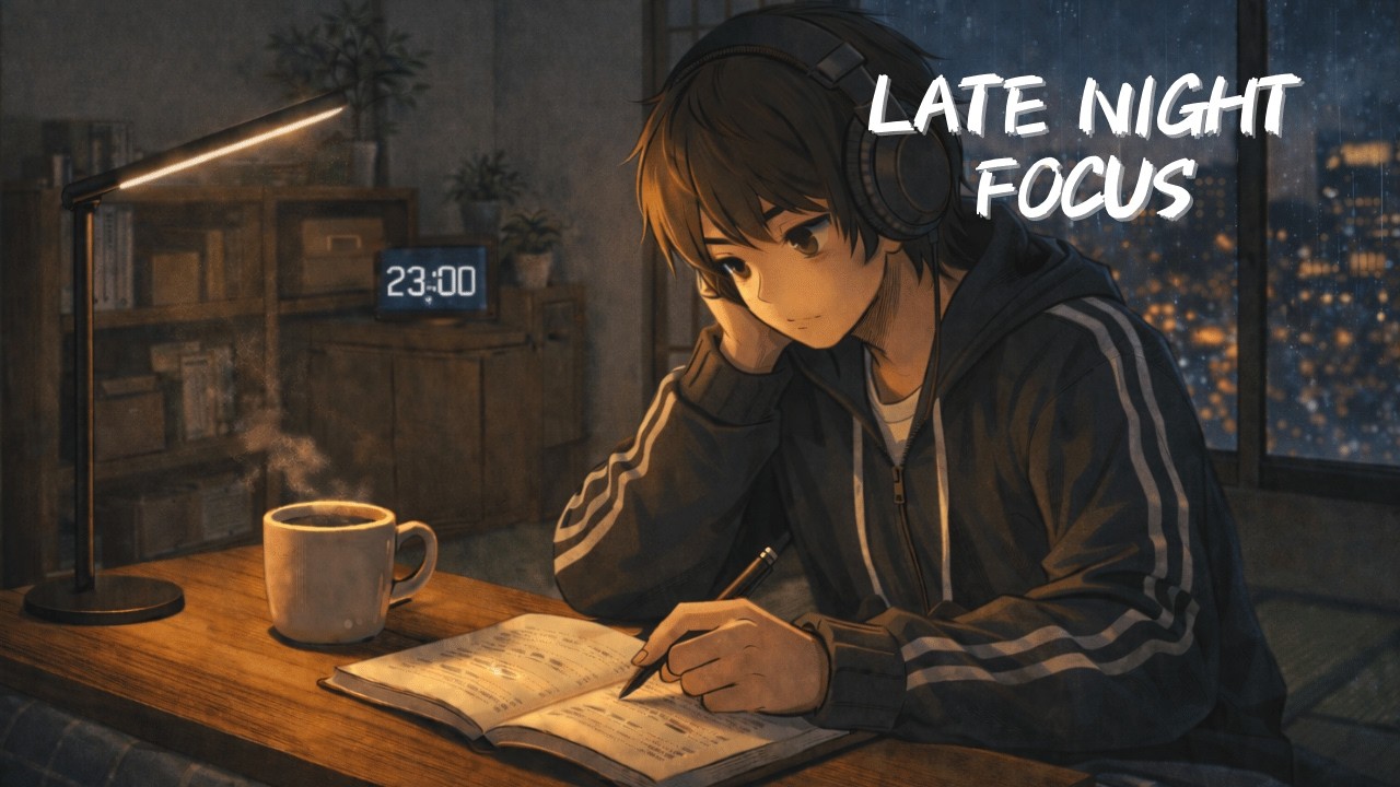11PM Late Night Focus 🌙 Deep Work Lofi for Study & Coding (No Lyrics)　　　　　（1時間18分）