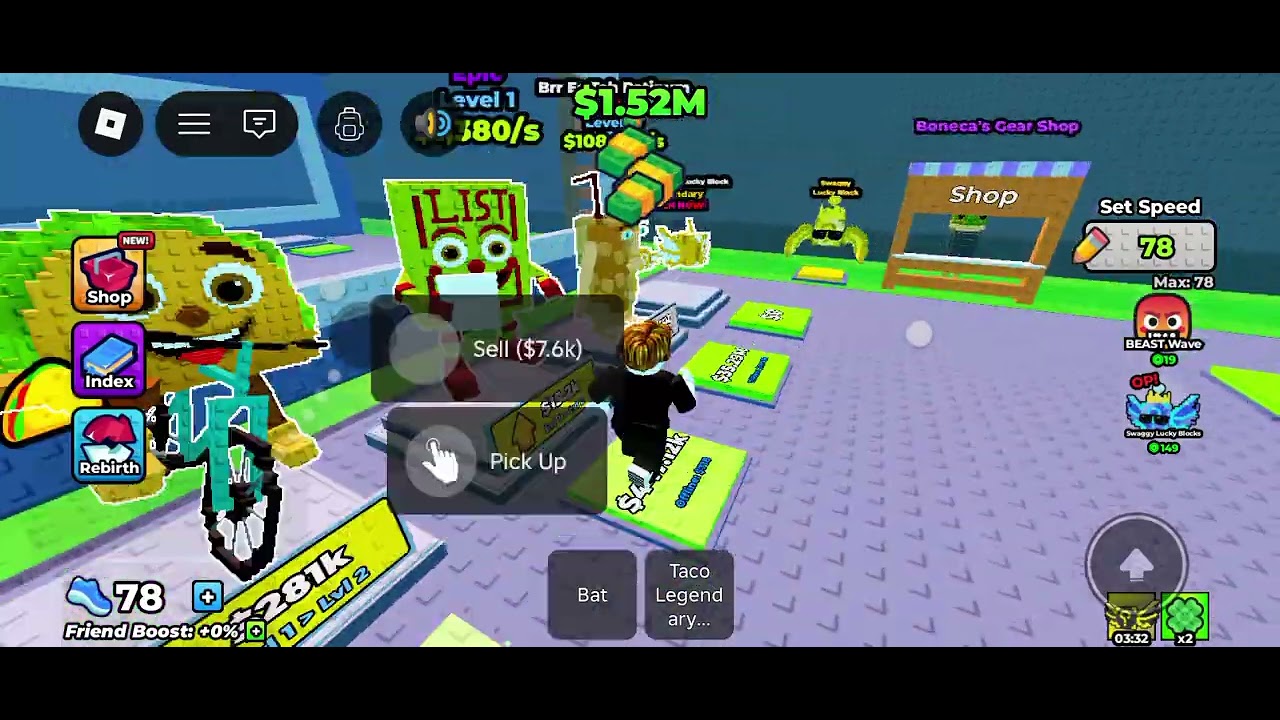 Escape Tsunami lucky block roblox game play