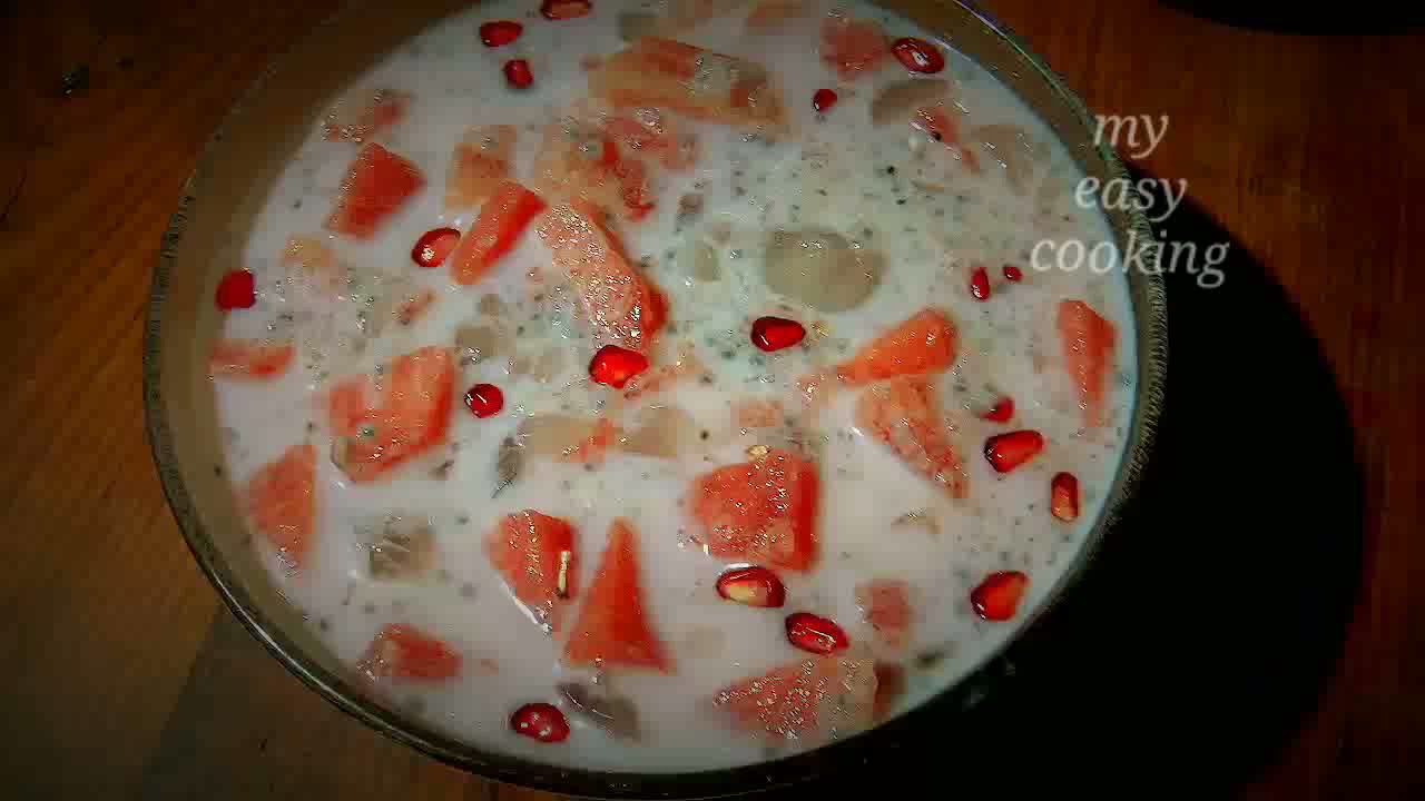 Fruit salad without custard powder/healthy fruit salad/iftar recipe/my easy cooking