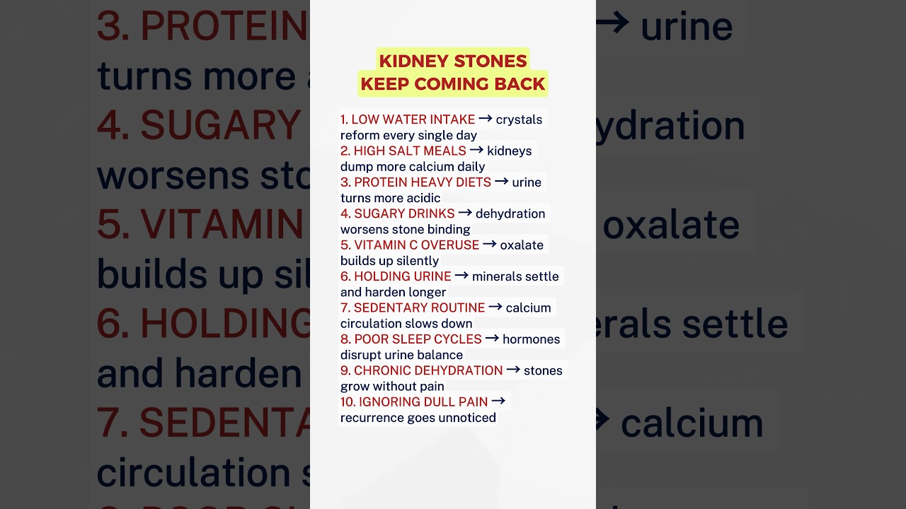 10 Daily Habits That Quietly Cause Kidney Stones
