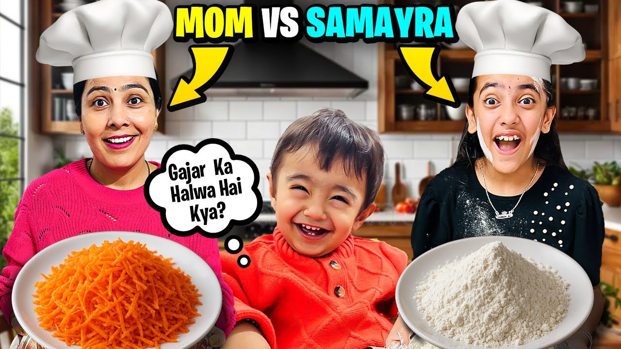 MOM V/S SAMAYRA👩&zwj;🍳😱 COOKING CHALLENGE😂| Tasty Winter Food Challenge😋| @SamayraNarulaOfficial