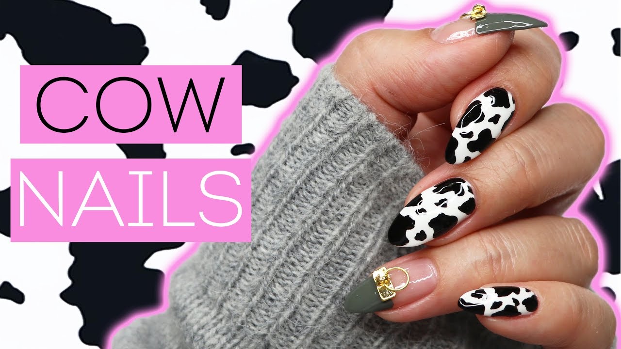 Cow Print Nail Art 🐮