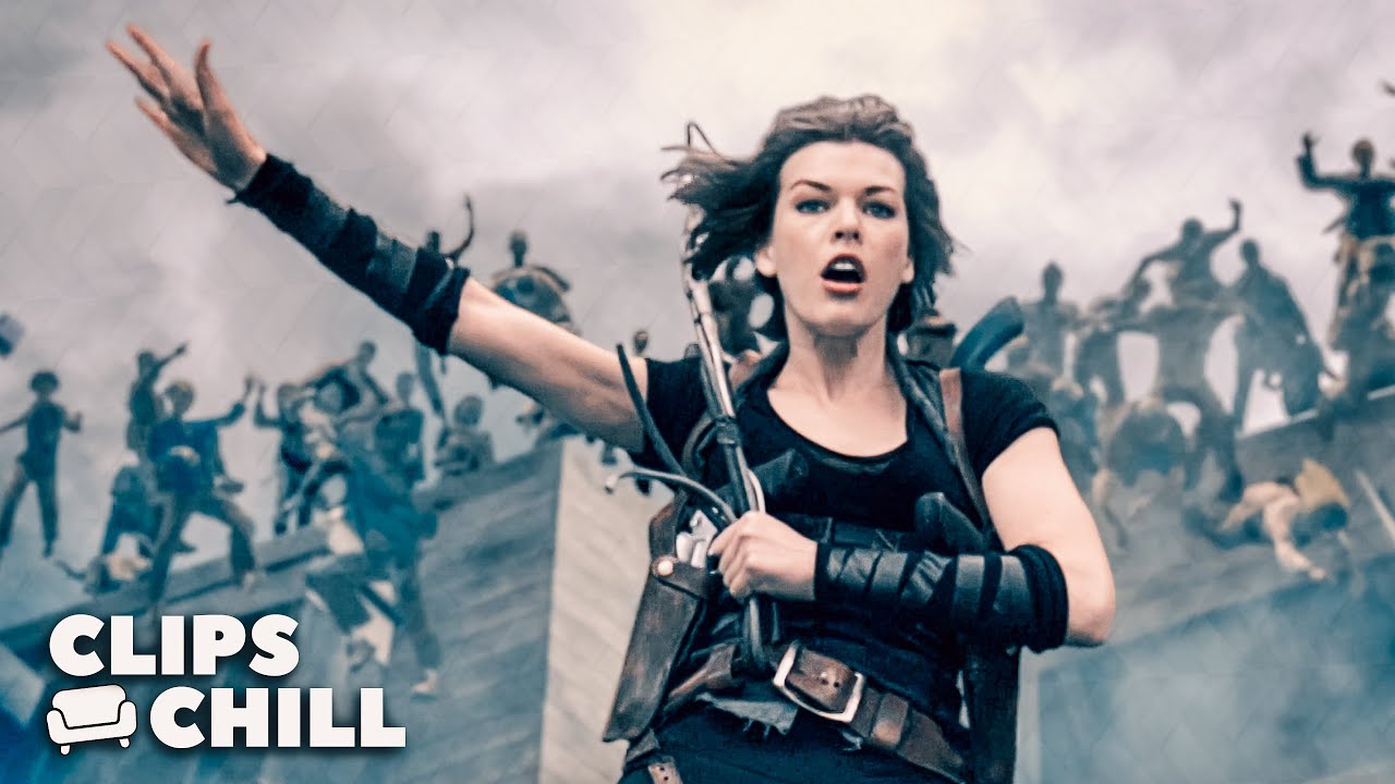 Infectados arrojados por el Tejado de la Cárcel | Resident evil 4: La resurrección