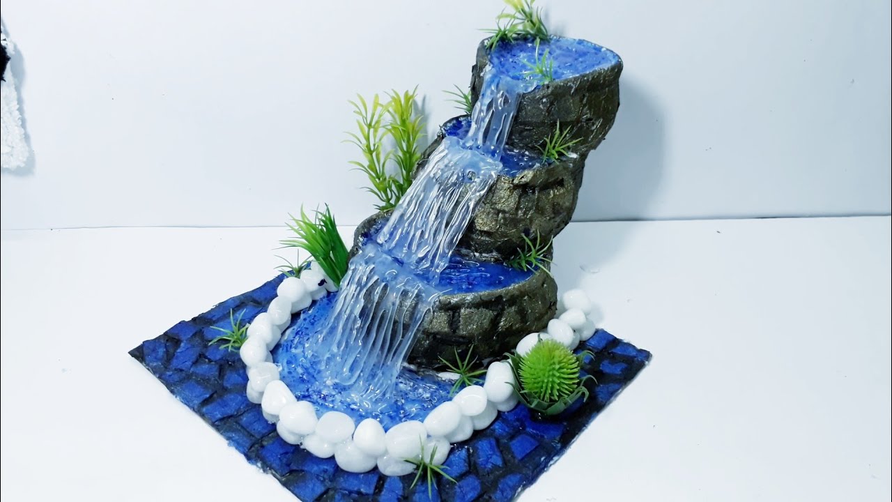 How to make Waterfall Fountain Tutorial with Newspaper /Tabletop/Show piece