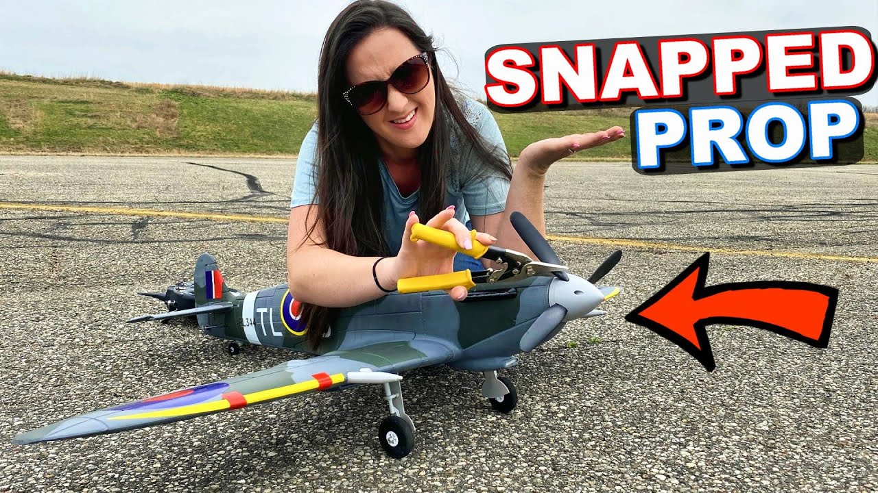 Will this RC PLANE Fly with a BROKEN PROP?? - Dynam Spitfire WARBIRD - TheRcSaylors