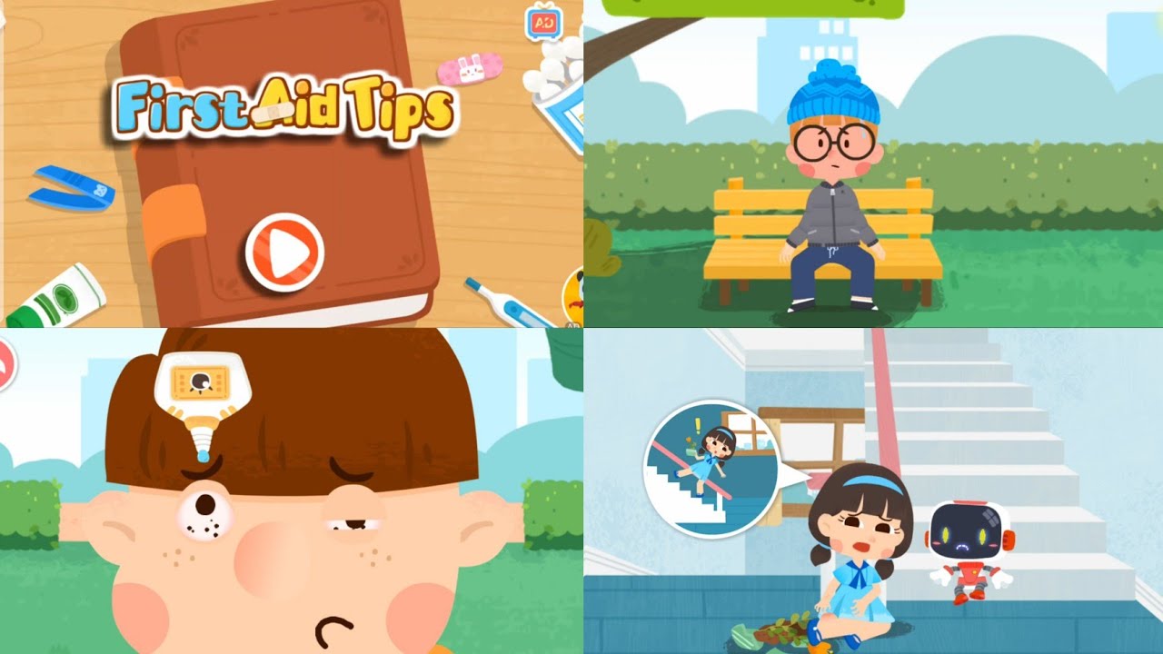 Baby Panda's First Aid Tips - Baby Bus Gameplay - Kids Mania
