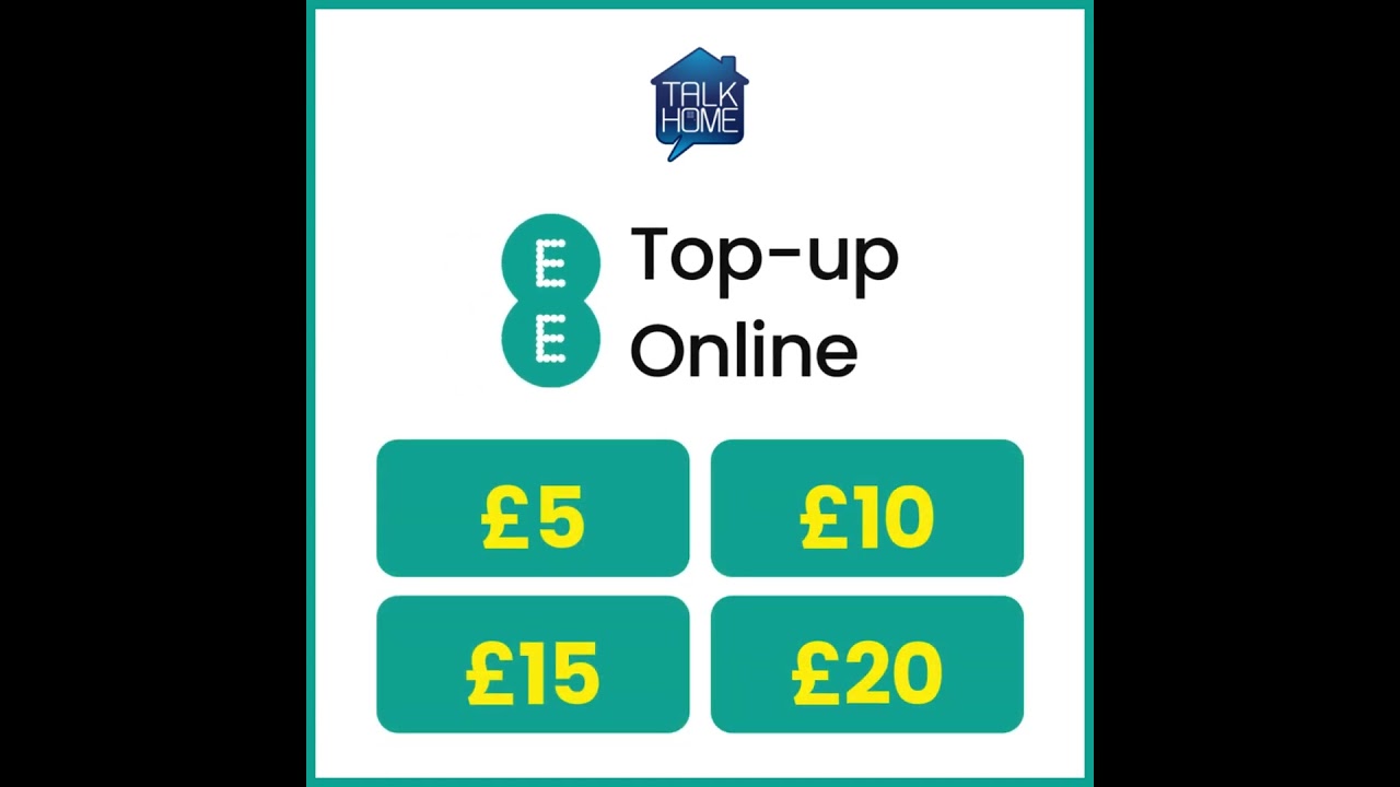 Top-up your EE Mobile Number Online - Talk Home App #mobiletopup #recharge #eetopup