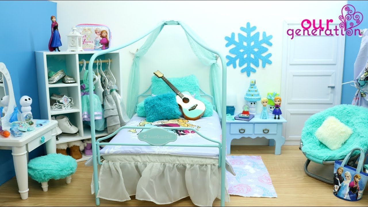 DOLL BEDROOM FOR DISNEY FROZEN ELSA! PRINCESS DOLLHOUSE ROOM