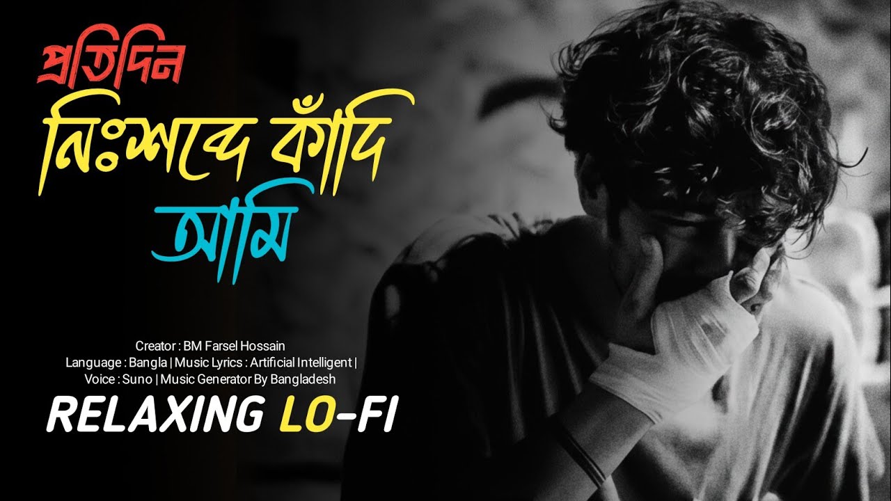 নিঃশব্দে কাঁদি আমি | Very Emotional Bangla Song | Gaan | Bangla Sad Lofi Music | Sad Song Bangla