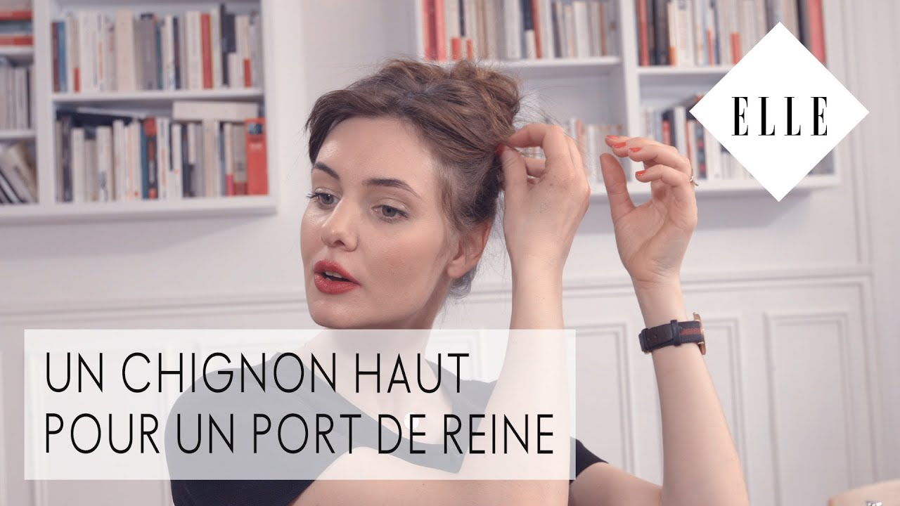 Tuto : Un chignon haut pour un port de reine ┃ELLE Coiffure