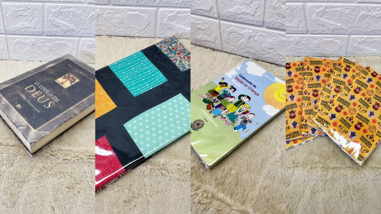 Como fazer CAPA (com Plástico Cristal) PARA CADERONOS, AGENDA, LIVROS, BÍBLIAS, ETC.
