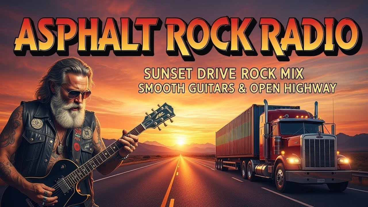 ASPHALT ROCK RADIO – SUNSET DRIVE ROCK MIX | SMOOTH GUITARS & OPEN HIGHWAY | #SunsetDriveRock