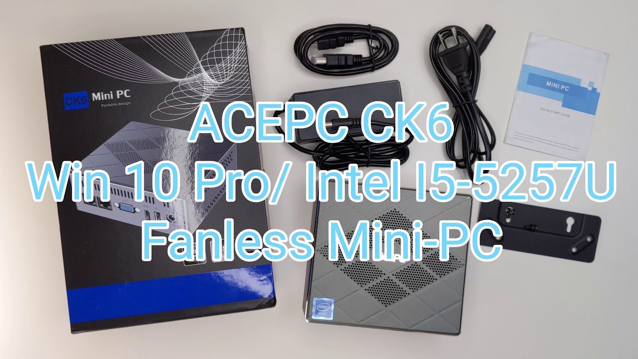 ACEPC CK6 Fanless Windows 10 Pro Intel Core i5-5257U 8GB DDR/120GB SSD/WIFI/BT 4K Mini PC