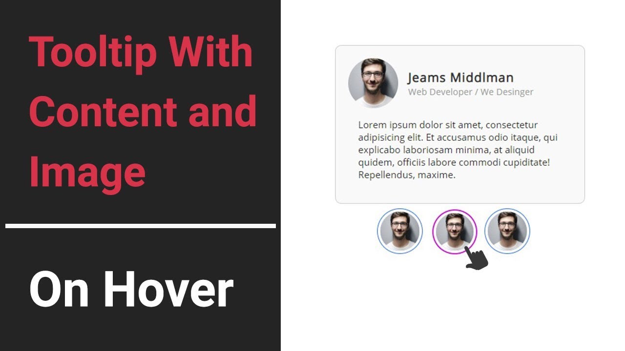 Tooltip With Content and Image using Html & CSS Hover Effect