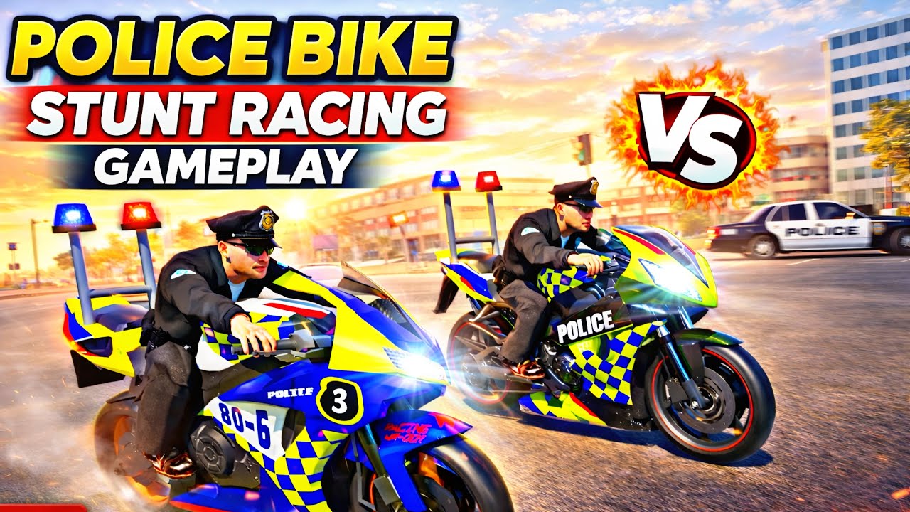 Police Bike Stunt Racing Game 3D – Extreme Moto Chase & Mega Ramp Gameplay
