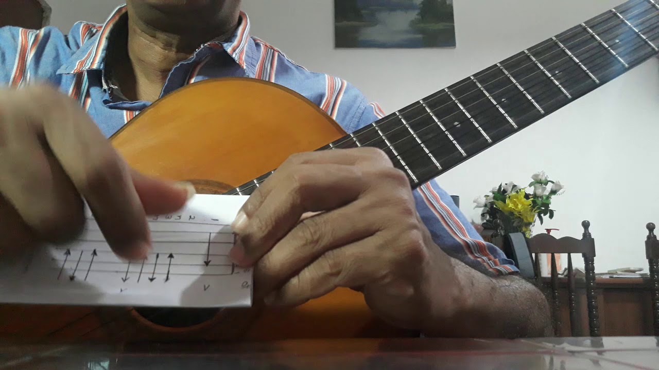Strumming patterns චන්ද්‍රයන් පිදු/සරා සිහින 6/8 lesson 33 tutorial in sinhala