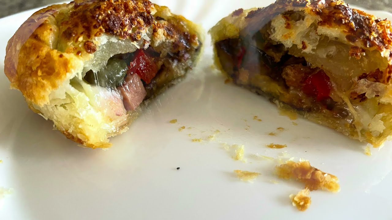 Italian Puff Pastry Vegetable Braid With Prosciotto Cotto & Mozzarella